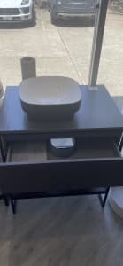 750mm cabinet basic round gloss basin