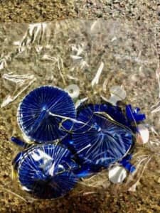 Blue Silver Hanging Decorations - 3 Per Pack - New - 60 Available