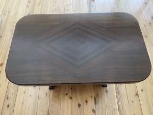 Art deco table with glass top