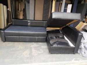 $ Ikea leather sofa can converted bed