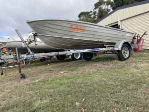 3.8m Stacer tinny with trailer and outboard