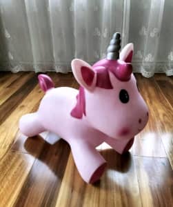 Unicorn ride on inflatable toy for toddler indoor toy