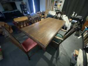 Jacobean Revival dining table & 4 chairs