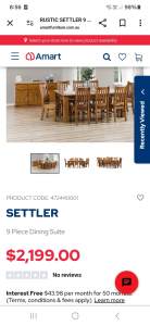Beautiful 9 piece pine dining set