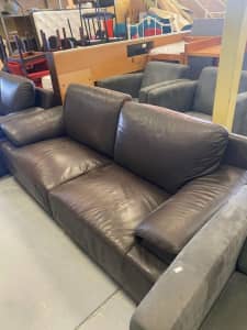 Brown 2-seater sofa and smaller brown sofa (Delivery or Pick up)
