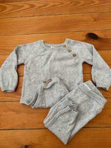 Grey fleck knit outfit