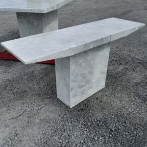 NEW ELBA CONSOLE TABLE SOLID MARBLE WHITE RRP $1299