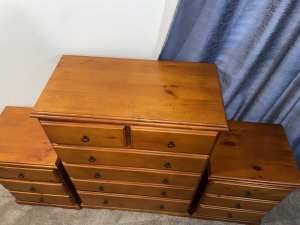 Solid timber bedsides and tallboy package