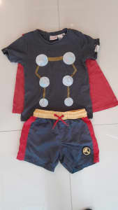 Size 3 Cotton On Kids brand Thor T-shirt and short pants GUC