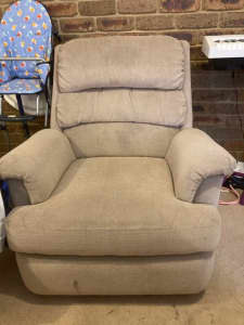 Old recliner chair for free with stains works well is clean