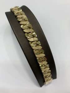 9ct diamond cut sandblast men’s bracelet 72.3 grams 22.5cm. New