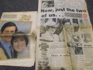 ROYAL WEDDING 1981 NEWSPAPERS X 2