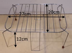 Rectangular Stainless steel wire steam tray rack, like NEW, Carlton