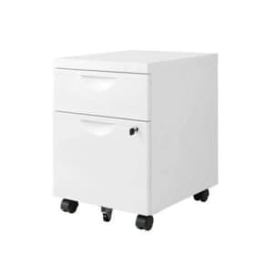 White Metal Office/Bedroom Lockable Drawer Filing Cabinet Unit 2-Drawe