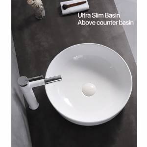420x420x140mm Gloss White Ultra Slim Fine Ceramic Basin