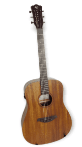 Caraya All Mahogany Dreadnought Acoustic Guitar, Built-in EQ free bag