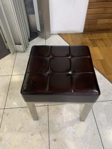 Leather seat with stainless steel base