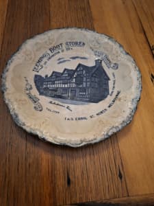 Vintage Collectable LEEMINGS BOOT STORES Ceramic Porcelain Plate. 