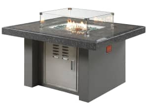Sound-Reactive Fire Pit Table with Marble Top