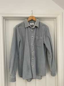 Mens Incu Cord long Sleeve Shirt Blue- Size XL