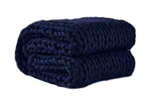 3KG Ultra Soft Navy Blue Knitted Blanket - FREE DELIVERY - No Pick Up