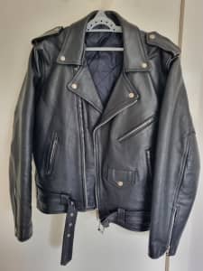 Black Leather Bike motor jacket