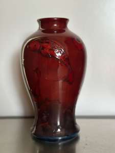 Rare Moorcroft Flambe Fish Vase height 10in