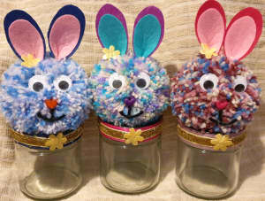 Easter bunny pom pom jars for sale