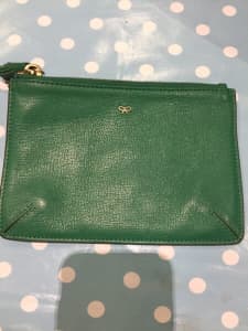 Anya Hindmarsh green leather small bespoke loose pocket