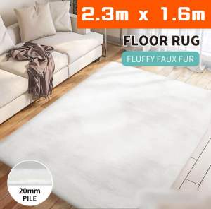 Floor Rug Rabbit Fur Soft Shaggy Carpet 2.3x1.6m *PICKUP/DELIVERY*