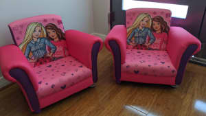 Barbie Upholstered Kids Arm Chair - Pink (Two available)