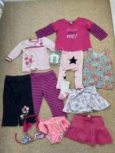 SIZE 1 BABY GIRL WINTER CLOTHES BUNDLE - 11 items for