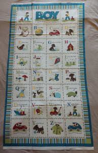 Patchwork Cot Quilt Kit with Alphabet Theme- for a Boy