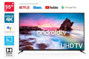 Kogan 55 Smart HDR 4K UHD LED TV Xu 9 series ANDROID TV (Del avail)