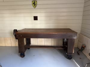 Vintage Industrial Hardwood Kitchen Bench