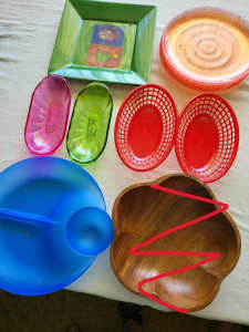 Serving Dishes, Plastic Plates, Christmas Serving Plates, Dip Platter