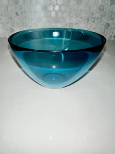 Orrefors FUGA Blue Glass Bowl designed by Sven Palmquist Sweden
