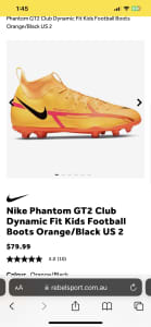 Nike Phantom Fit Kids Football Boots Orange/Black uk size 13.5.