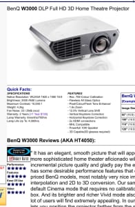 BENQ W3000 Projector 1080p price negotiable