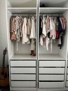 White Ikea Pax Wardrobe System