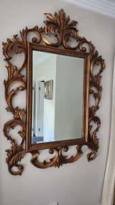 Ornate Wall Mirror - Antique Gold