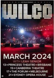 2 x Wilco concert tickets Sydney Opera House 21 March