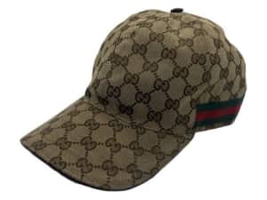 GUCCI cap Hat Unisex GG pattern campus hat beige mens and ladies monogram M  size