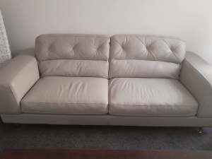 Grey Leather Couch (like new) * Quick Sale *