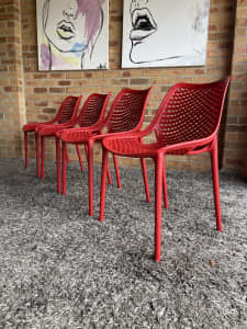 LEIGHTON MOULDED POLYPROPYLENE DINING CHAIR SET X4 - $876 RRP