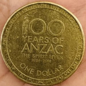 2014 100 years of ANZAC the Spirit Lives******2028 $1 coins