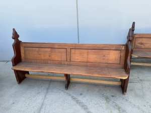 Church Pews Antique Furniture solid timber seats chairs
