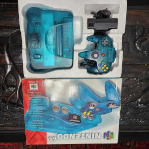 nintendo 64 ice blue aus pal boxed console. 
