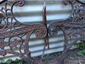 Vintage cast iron garden bench ends only