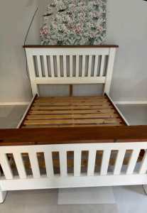 Solid wood queen bed frame delivery available